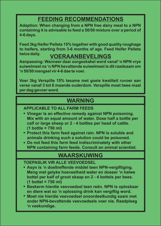 verspil feeding recommendations