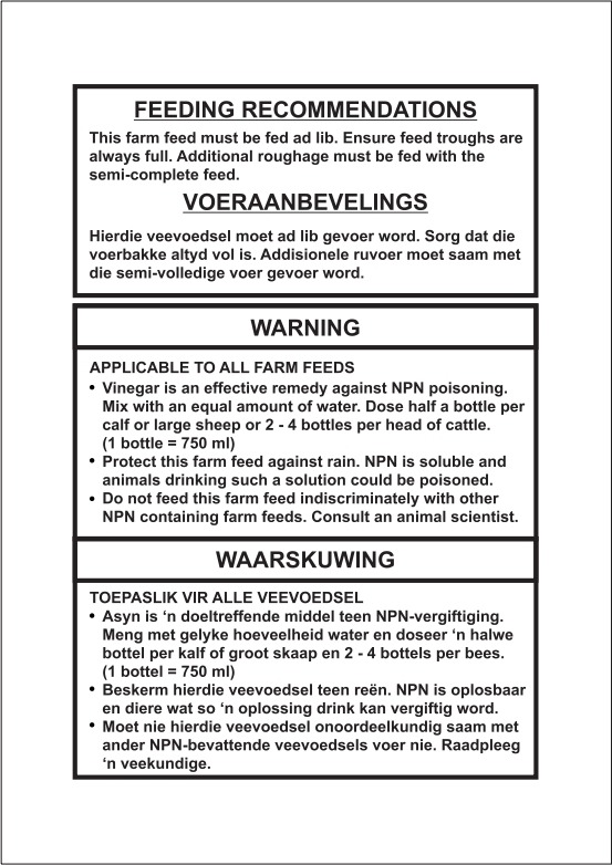 volvoer standaard feeding recommendations